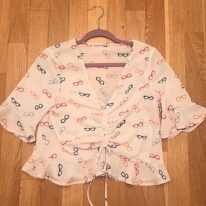 Multicolored Glasses Print Top